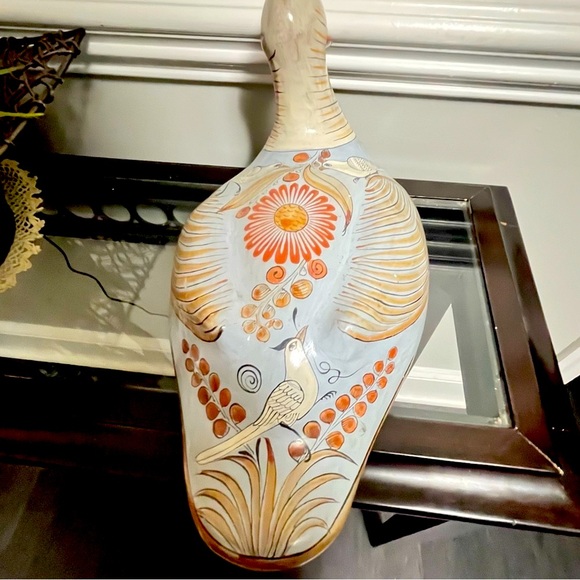 Large Vintage Tonala Mexican Duck Made in Mexico Hand Crafted & Painted Pottery - Picture 4 of 10